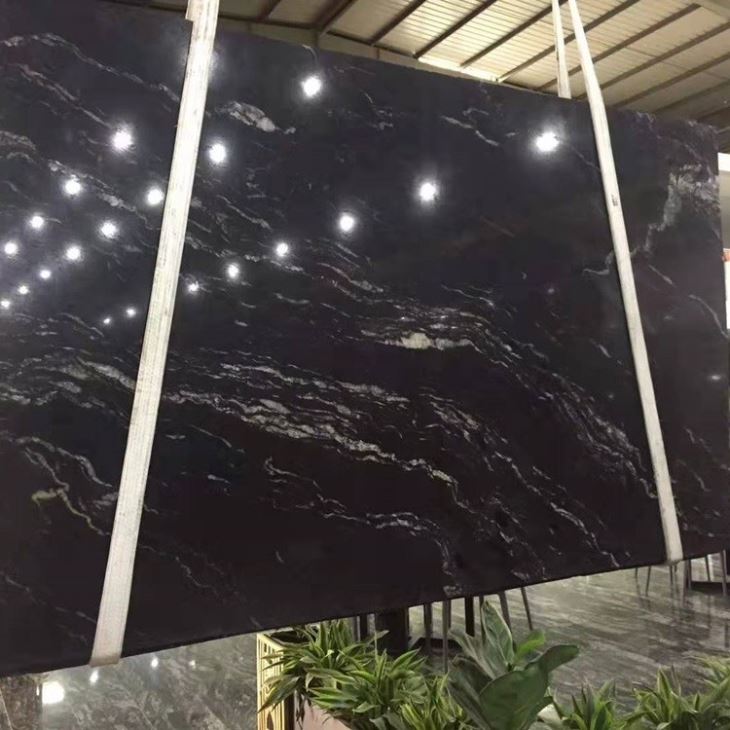 Polished Cosmic Black Granite Slabs (2)