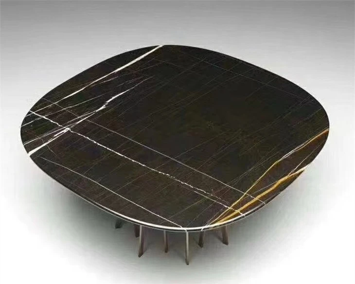 Lauren Black Gold Marble Tabletop Lauren Black Gold Marble Tabletop